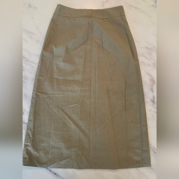 Anthropologie X Mare Mare Buttondown Utility Green Midi‎ Pencil Skirt - Picture 8 of 9